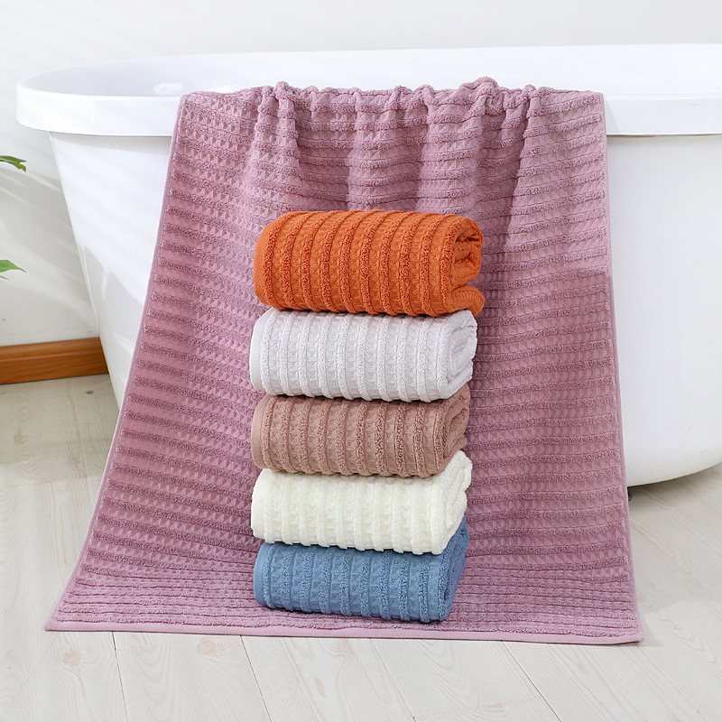 Wholesale pure cotton jacquard pattern household towel sets with embroidered logos, soft and highly absorbent towels for washing and bathing Application Scenario