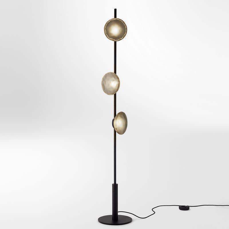 Postmodern light luxury living room, three-headed bedroom, glass, personalized art study, designer lighting, standing floor lamp