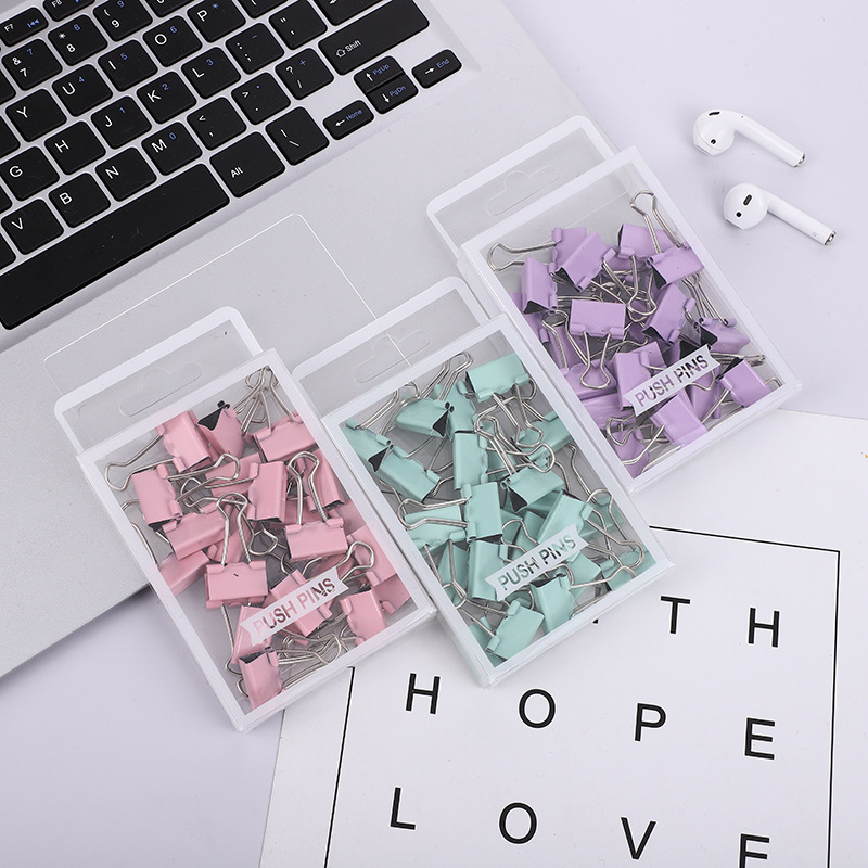 120 InS-style macaron color headpins, fresh and colorful paper clips, long tail clips, I-shaped nails, office supplies details Picture