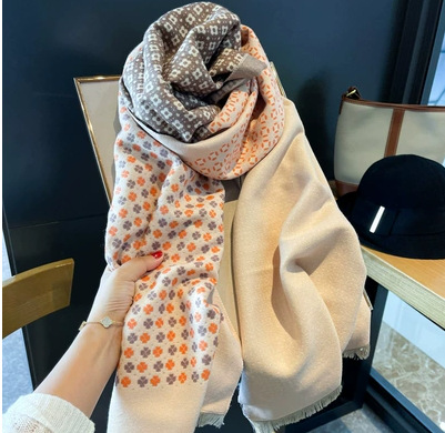 Air-Conditioned Room Shawl Gentle Korean Plaid Scarf Female Korean Version Of Everything Long Thick Warm Imitation Cashmere Bib