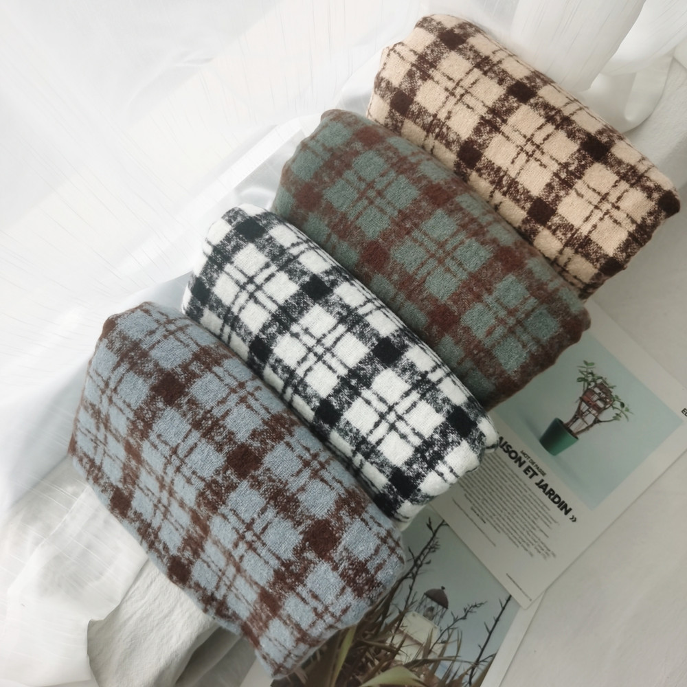 Winter Warm Imitation Cashmere Scarf For Women Looped Yarn Classic Plaid Scarf Shawl Thickened Foreign Trade Scarf For Men Cross-Border details Picture