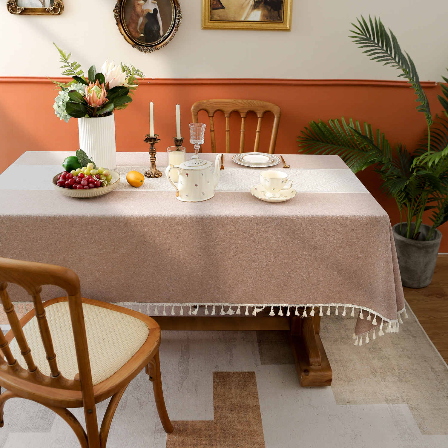 桌布/防水桌布/一次性桌布/桌布布艺/餐垫白底实物图