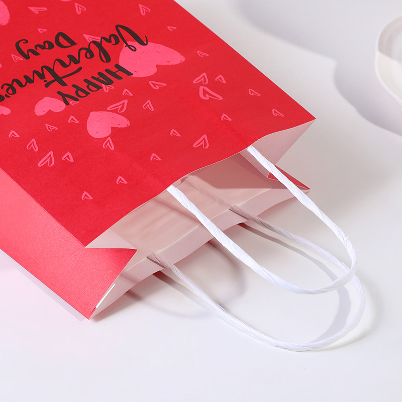 Valentine's Day gift bags, heart-shaped decorative handbags, gift packaging bags, gifts and souvenirs, Qixi paper bags and packaging bags Specification image