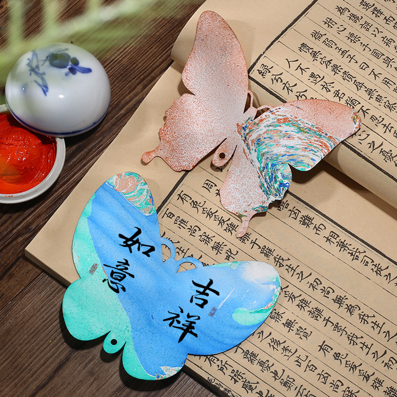 Special hollowed-out bookmark pendant for bleaching paint, DIY creative material package, calligraphy, Xuan paper, card paper, lacquer paint Application Scenario