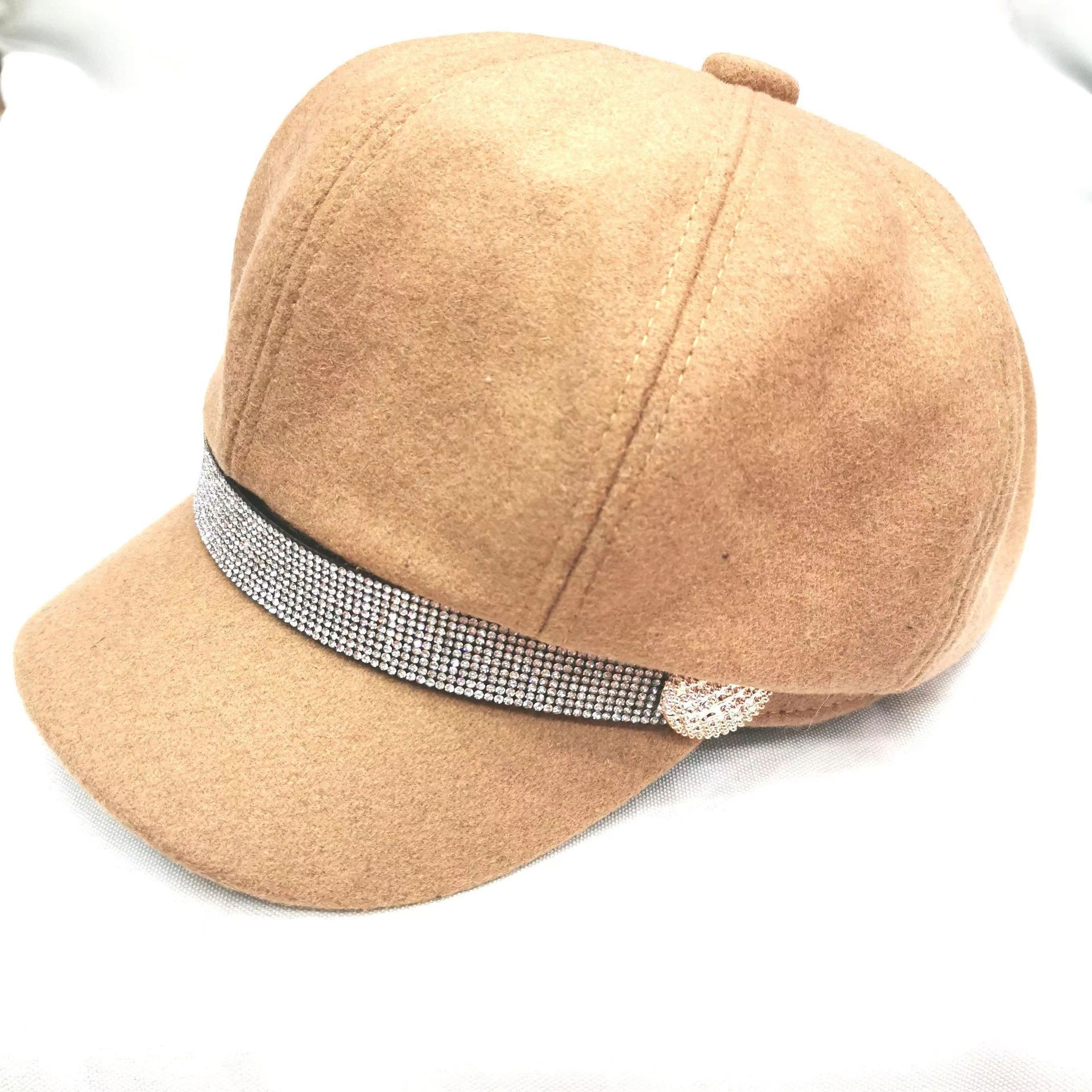 New Japanese And Korean Octagon Hat Autumn-Winter Women's Hat Fashion Foreign Style Beret British Style Woolen Warm Hat Painter's Hat Specification drawing