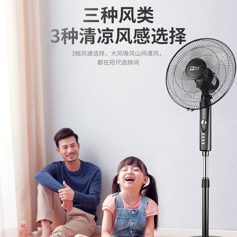 Camel pure copper wire electric fan, household floor fan, oscillating fan, timer, mechanical industry, vertical remote control, light sound Specification image