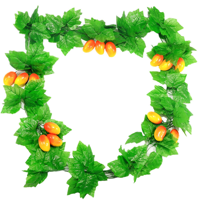 Fruit vine artificial leaves, fruit store fake grapes, green leaves, ceiling decoration, photography props, wholesale of leaves and vines Item Picture