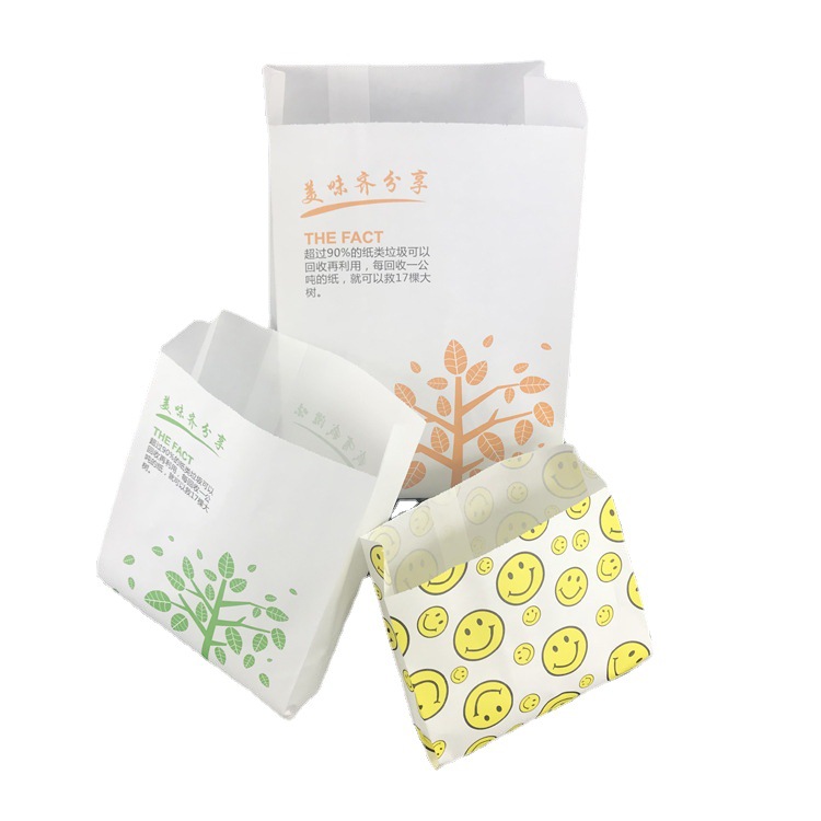 Snack Bag Oil-Proof Paper Bag French Fries Bag Coated Chicken Fillet Chicken Fillet Bag Delicious Food Bag Item Picture