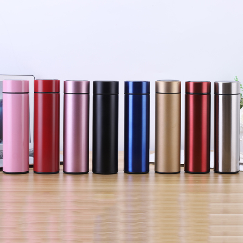 Smart Straight Cup Thermos Cup With Warm Stainless Steel Thermos Cup Can Be Printed Logo Simple Unisexes Cup Specification drawing