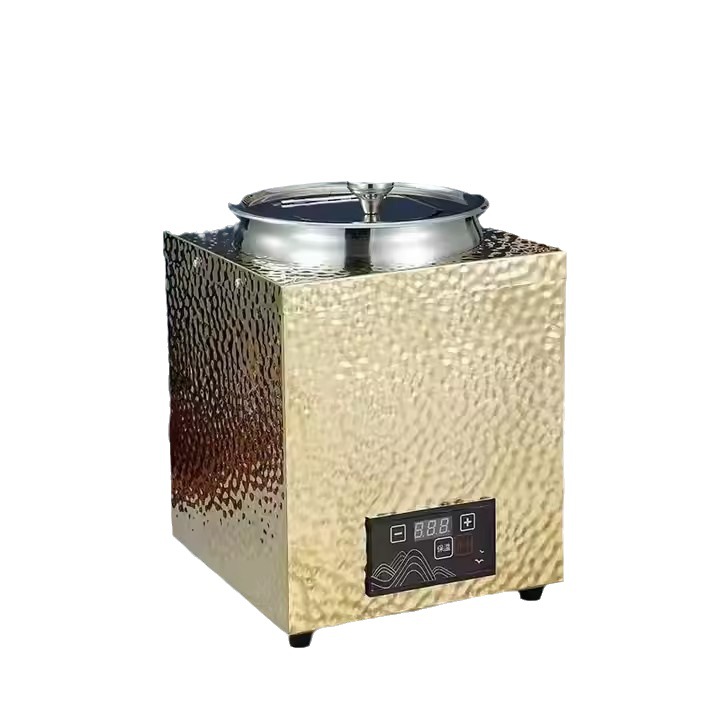 Strict Selection Of Stainless Steel Hammer Grain Warm Soup Pot Commercial Buffet Thermal Insulation Electric Hot Soup Stove Breakfast Warm Porridge Pot Electric Heating Bucket Item Picture