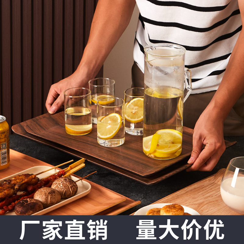 Melamine tableware, wood-grain trays, special trays for barbecues, skewer trays, commercial hot pot serving and serving skewer trays details Picture