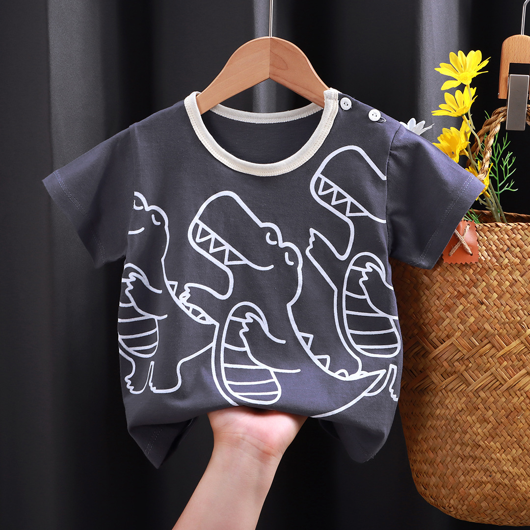 Children's Short-Sleeved T-Shirt Cotton Girls Summer Baby Baby Summer Children's Clothing New Boy's Coat A Hair Specification drawing