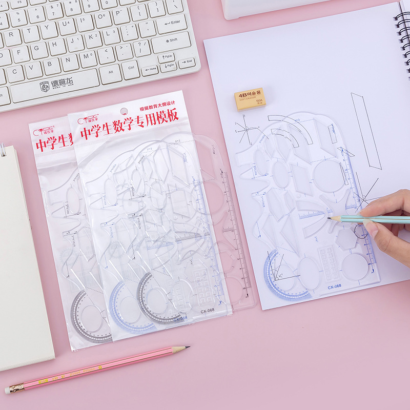 Flexible ruler, multi-functional geometric shape function ruler, drawing ruler, drawing ruler, template for junior and senior high school mathematics, drawing ruler Specification image