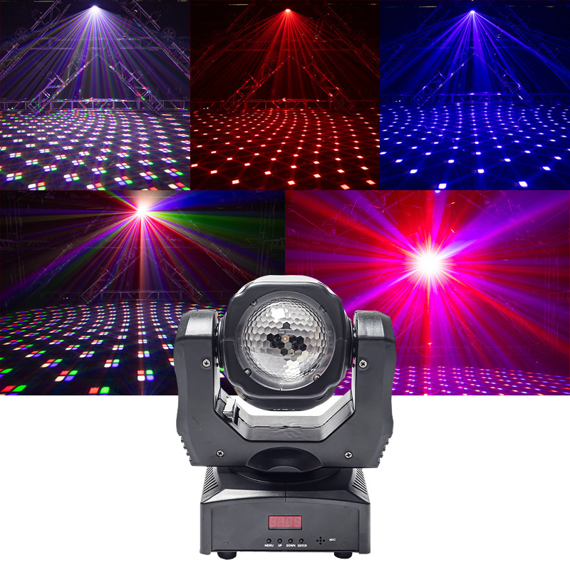 Kaleidoscope magic ball light, mini KTV private room, seven-color laser light, bar lounge voice-controlled rotating stage light, high-brightness light beam moving head light factory wholesale full figure