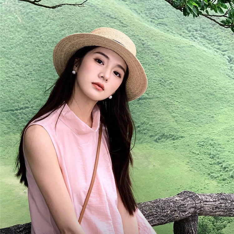 Bow Straw Sunblock Hat Women's Summer Flat Fisherman's Hat Beach Beach Sunshade Straw Hat Holiday Sun Hat Application Scenario