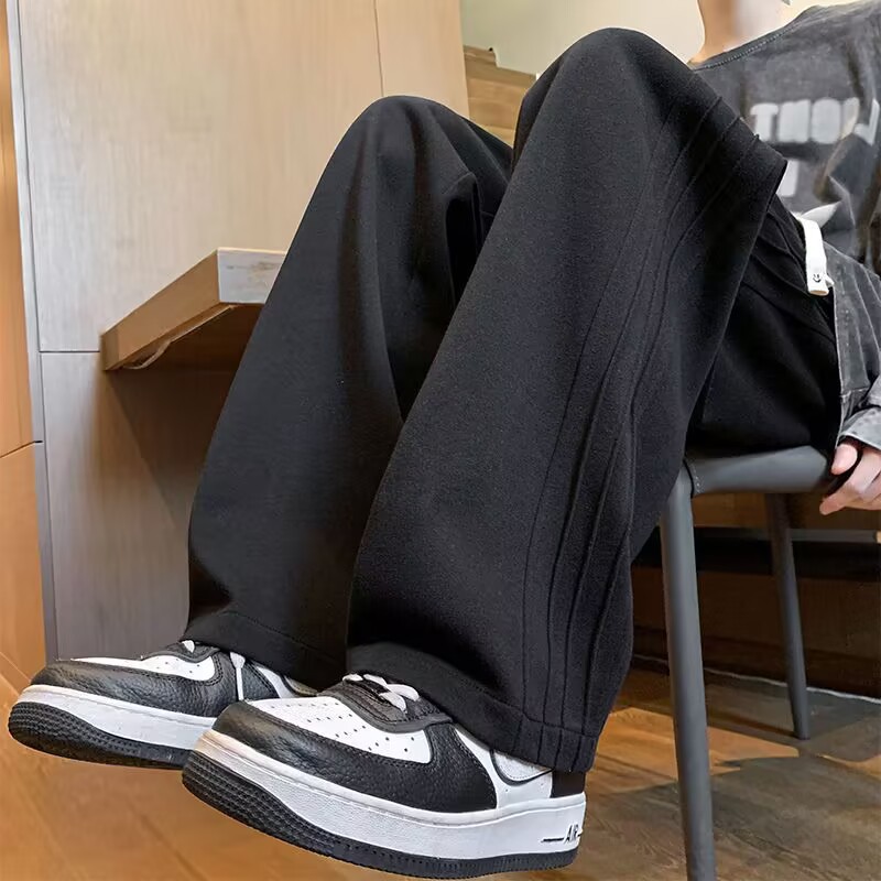 2024 New style casual sweatpants for women spring and summer, American grey wide-leg pants, and youth drape sport pants details Picture