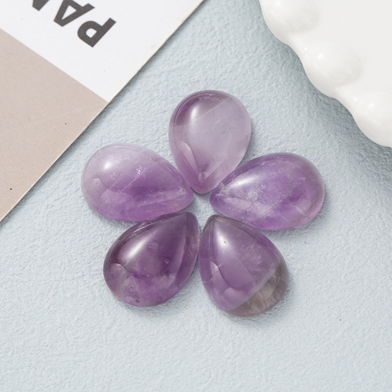 跨境热卖新款天然紫水晶水滴行戒面欧美时尚玛瑙石吊坠批发配件