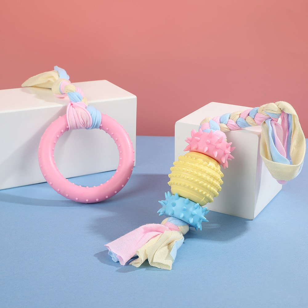 New dog toys, pet cotton knotted toys, fabric strips, durable teeth, durable bones, best-selling bone toy products Application Scenario