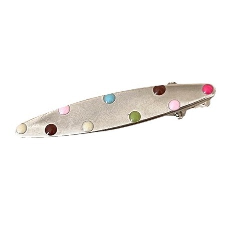 y2k color polka dot metal hair clip, female forehead fringe clip, sweet and cool Spice girl duckbill clip, hair clip headwear Item Picture