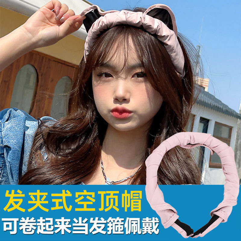 New summer sun protection caps, women's sun hats, UV-resistant casual large brim headbands, shell-shaped open-top sun hats details Picture