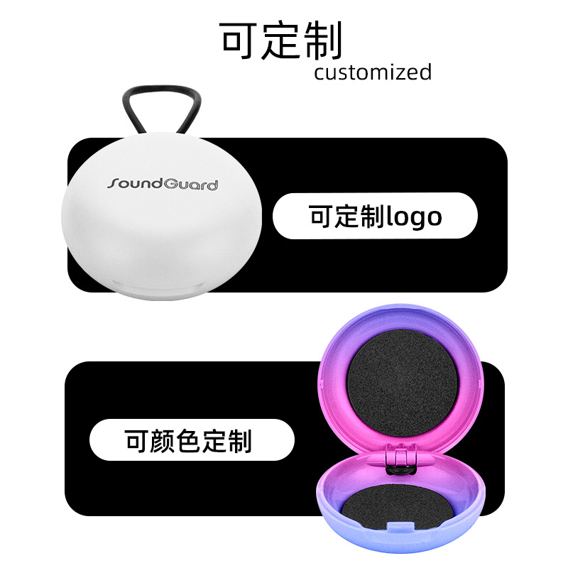 Oval-shaped earbud box, small round box, storage box, earbud box, portable mini jewelry storage, black round box pic 7