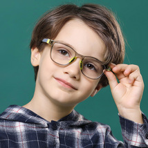 新款透色儿童防蓝光眼镜硅胶鼻托时尚TR手机电脑护目镜潮 YKF8509