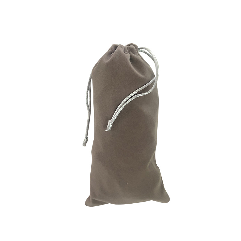 Velvet bag manufacturers can print logos. Wholesale of grey cloth bags, drawstring bags, drawstring bags, jewelry bags and drawstring bags Item Picture