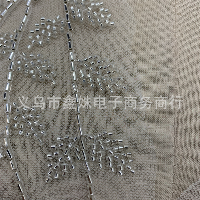 Silver tube bead floral collar clothing accessories, collar flower accessories and accessories Specification image