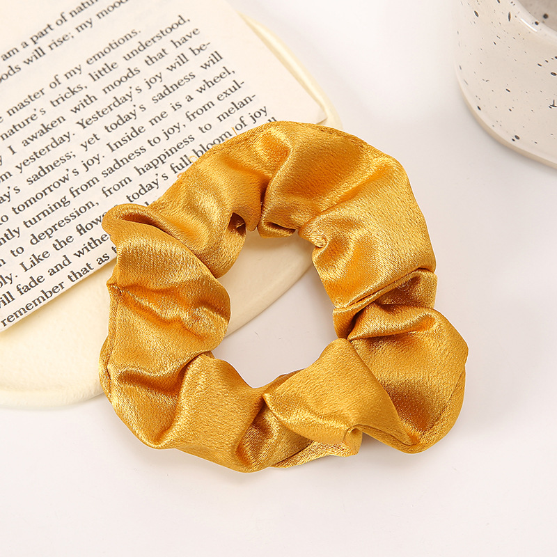 Crystal forged large intestine circle, solid color simple hair band, hair accessory, enlarged French girl headwear, popular bun hair rope pic 42