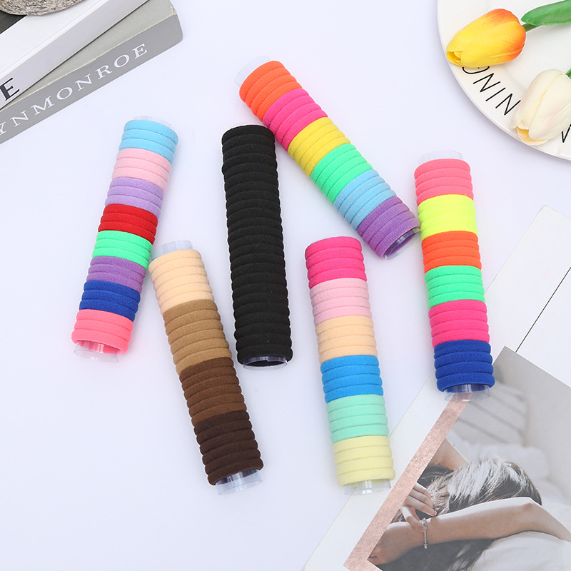 Korean-style towel loops, simple and colorful seamless hair ties, ins popular high-elasticity hair ties that won't hurt hair, wholesale details Picture