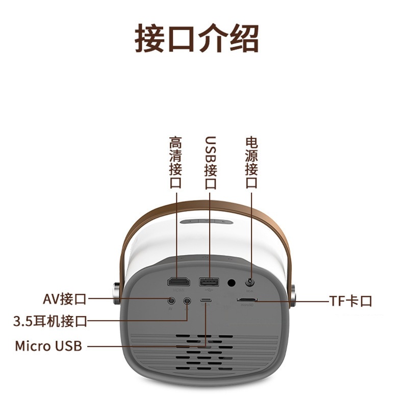 Manufacturer YG230 Mini wireless mobile phone projector Home HD 1080P portable miniature children's projector Specification drawing