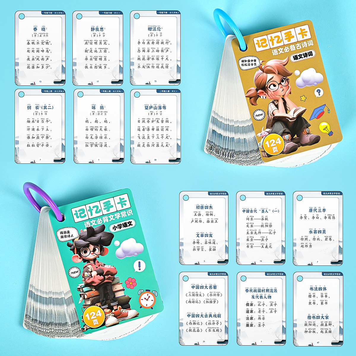 Primary School Mathematics Formula Complete English Phrase Cognition Card Language Literature Common Sense Recitation Learning Memory Flash Card Application Scenario