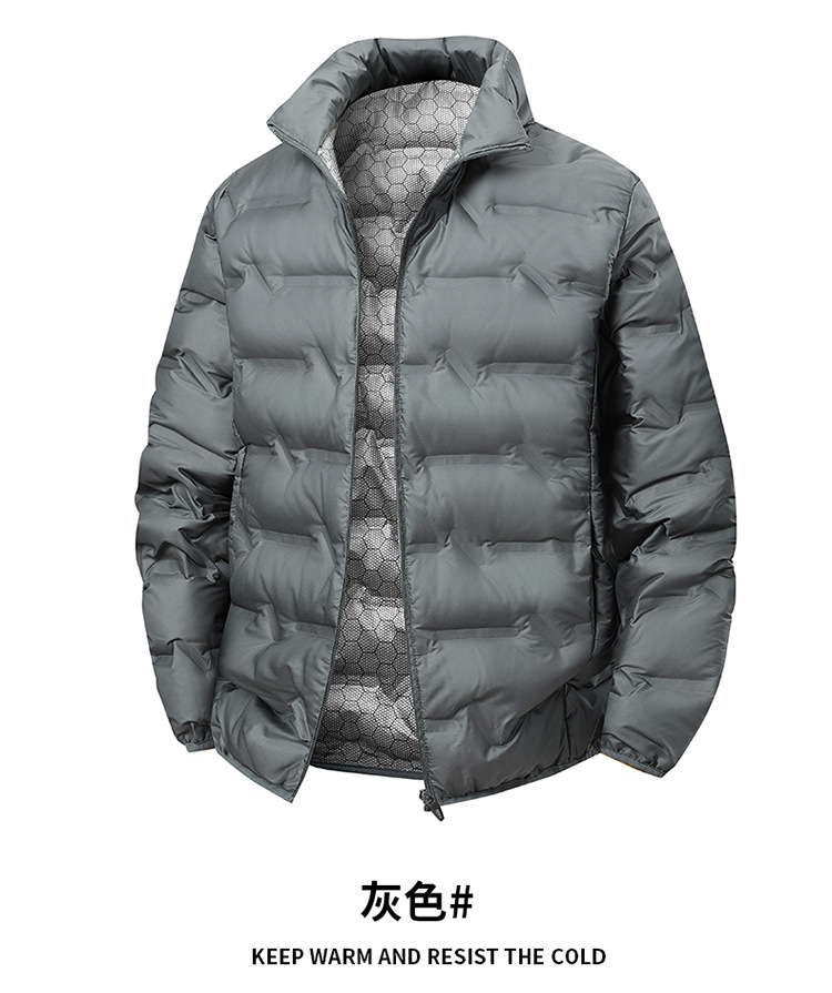 纯色中年羽绒服冬季夹克男女通款工装工作服定制印字LOGO刺绣详情13