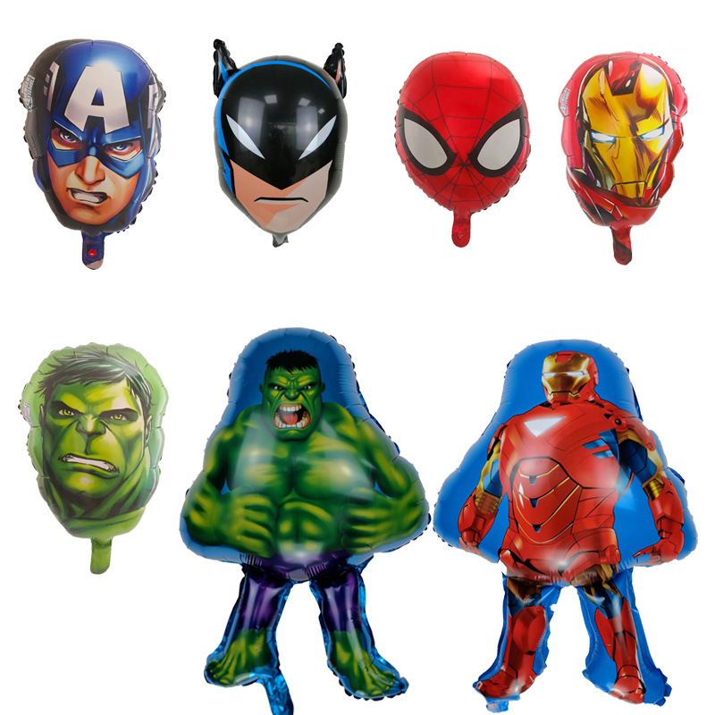 New Batman Spider-Man Iron Man Head Iron Man Hulk party decoration aluminum balloon