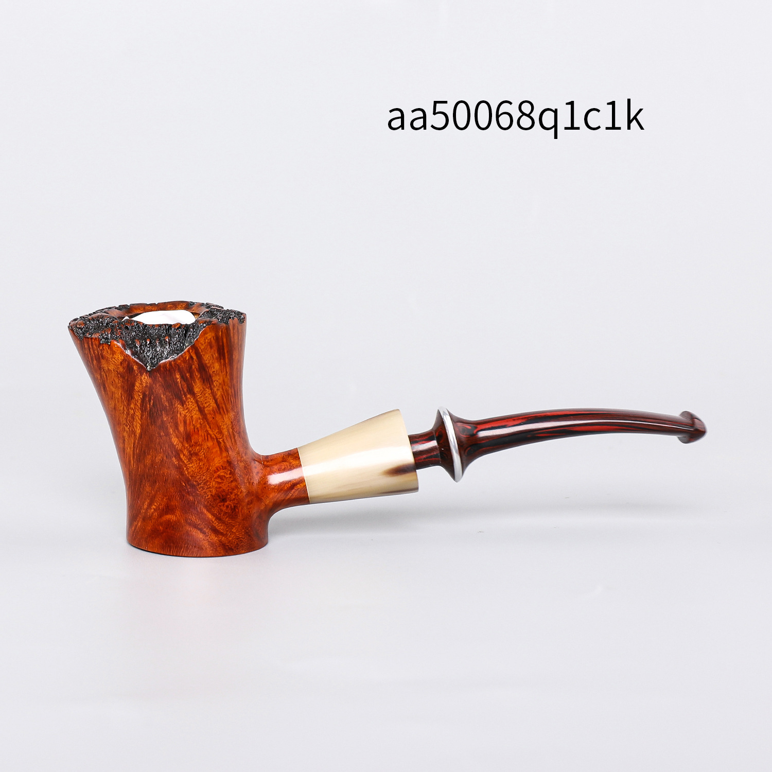 木香手工木制桌面斗石楠木烟斗带牛角环坎伯兰烟嘴实木烟斗厂家