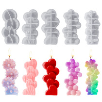 diy glue mold multi-even three-dimensional flower love aromatherapy candle silicone mold cross-border for handicraft decoration candle mold