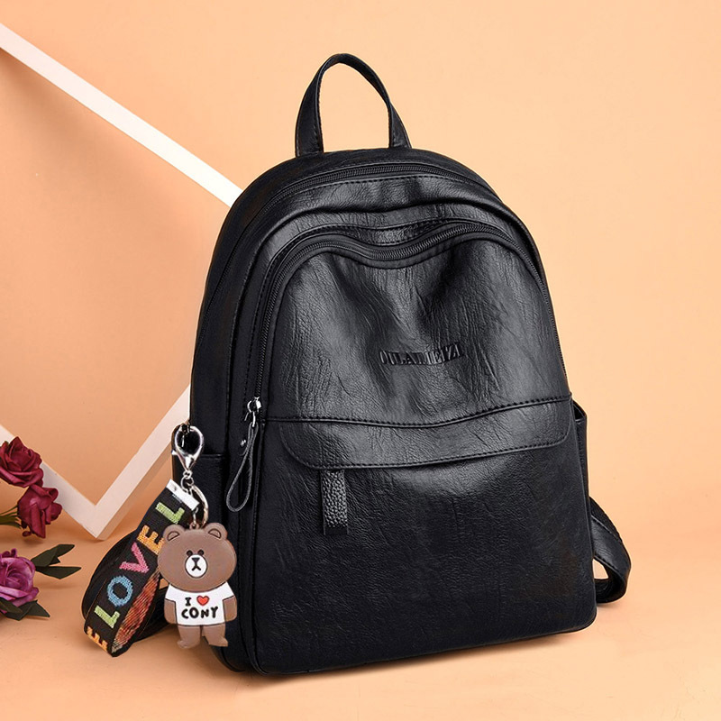 The Versatile 2025 Ladies' Korean version Book Large Capacity soft leather backpack can be labeled by our factory for one-piece consignment Application Scenario