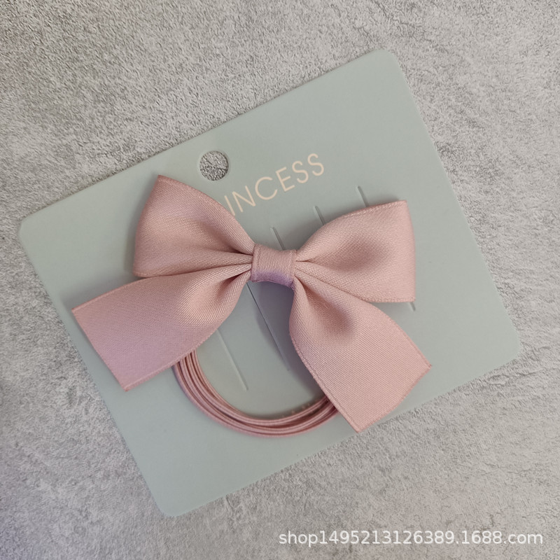 Korean Original Sweet Girl Students Solid Color Bow Headstring High Elastic Multi-Strand Leather Band Hair Rope Headstring Accessories details Picture