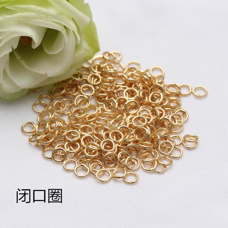 14K Bag Closed Open Loop Color Preserving Necklace Bracelet Connecting Loop Handmade Diy Accessories Ring Connecting Loop Specification drawing