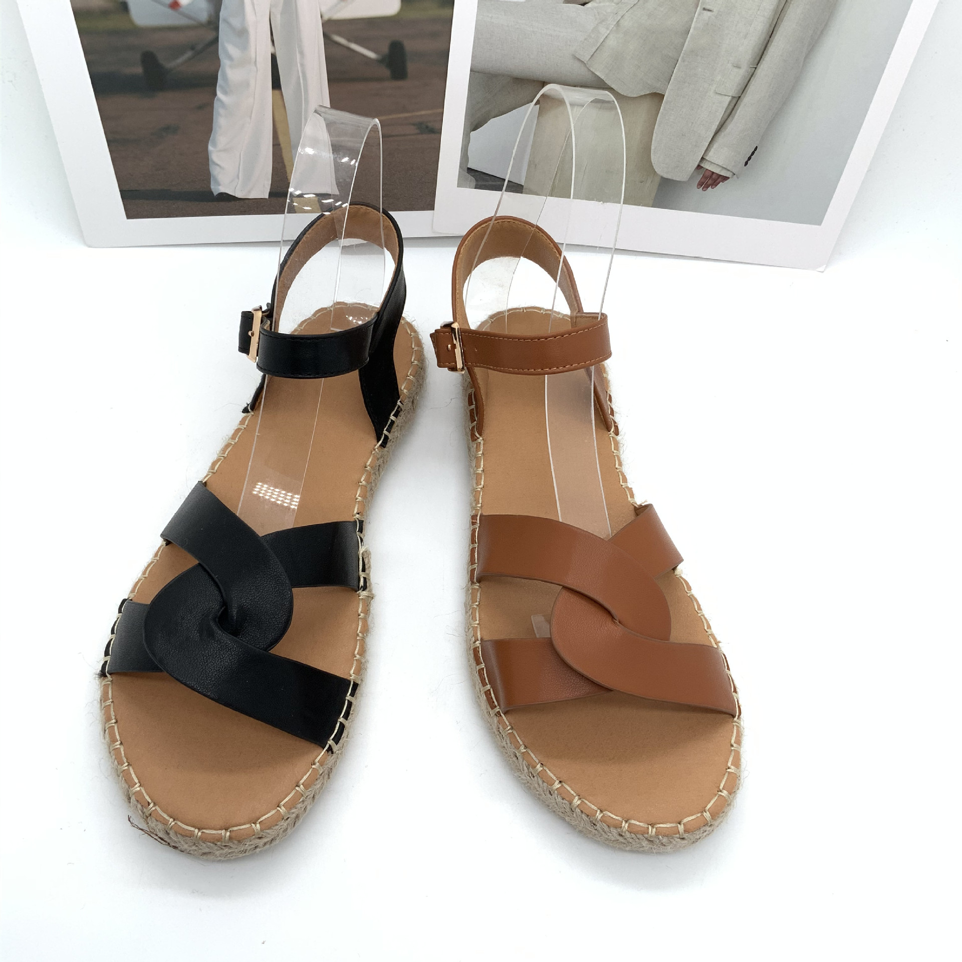 Summer Women's Sandals Platform Straw Braid Skirt Sandals Simple Casual Comfortable Fashion Sandals Guangzhou Women's Shoes
