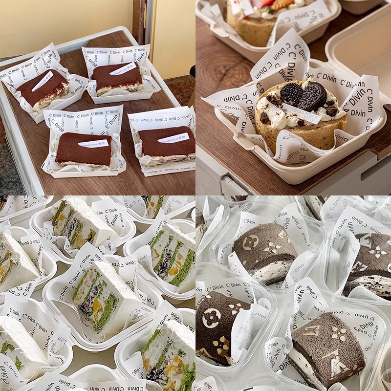 French cake tiramisu separator paper, hamburger sandwich packaging pad paper, oil-proof paper for fried food details Picture