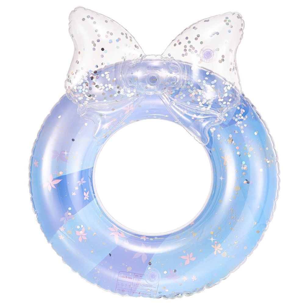 Amazon swimming rings for adults, parents and children, sequined petal swimming rings for men and women, underarm rings, inflatable water swimming rings, bow float rings Item Picture
