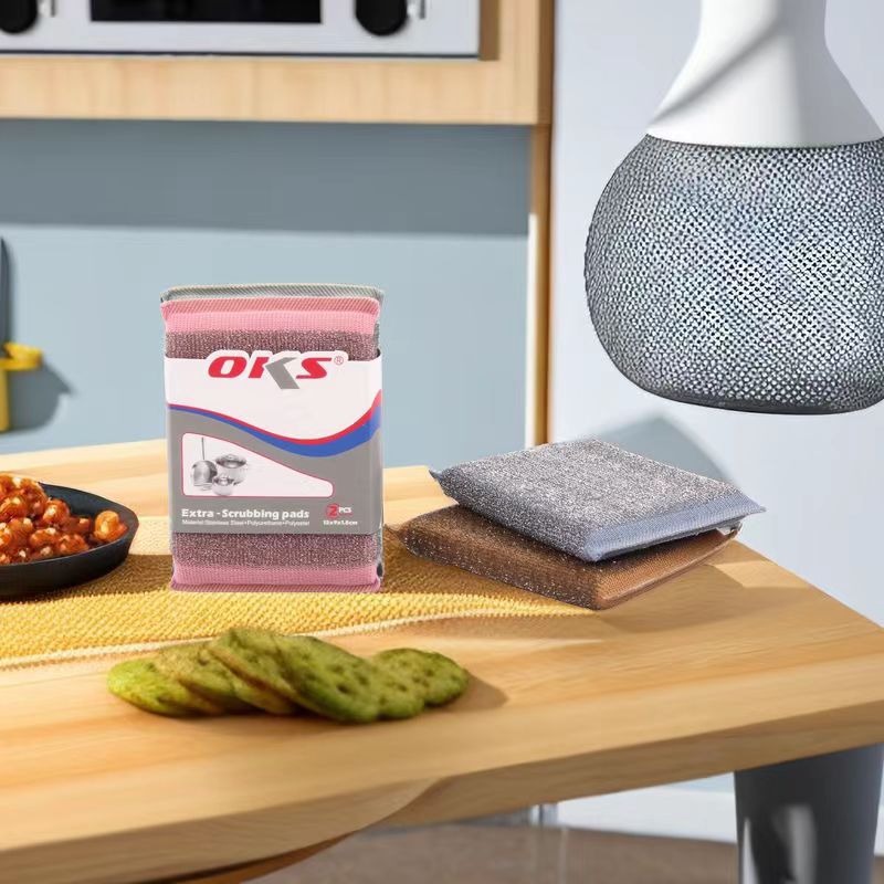 Kitchen Cleaning Sponge Brush Pot Wash Dishes With Steel Sponge Brush King Steel Brush Cloth Oks Application Scenario