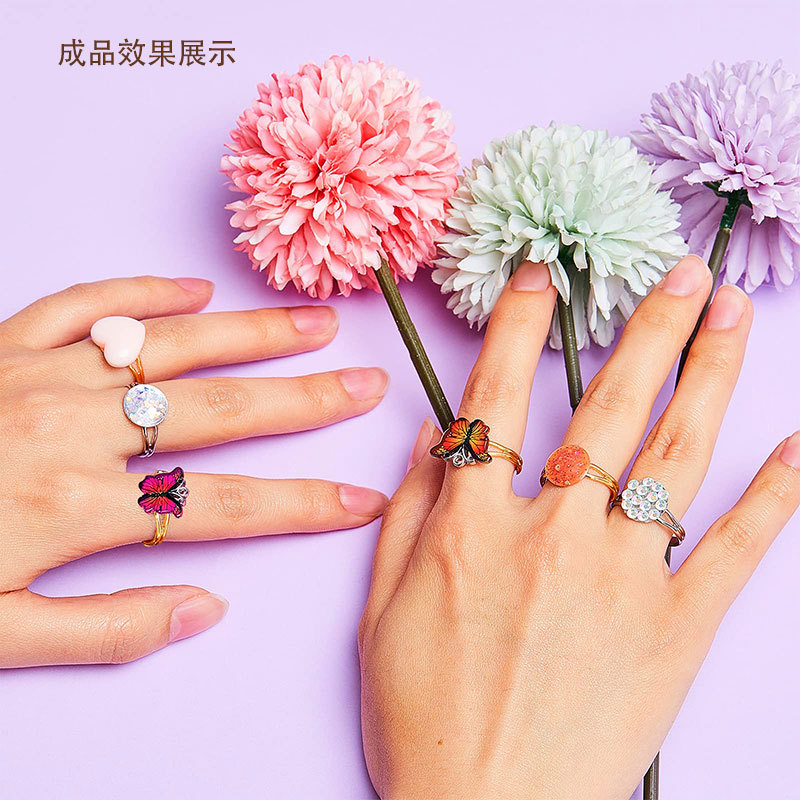 diy jewelry accessories, ring holder wholesale, adult ring holder, flat holder, adjustable opening, with holder, metal ring ring Specification image