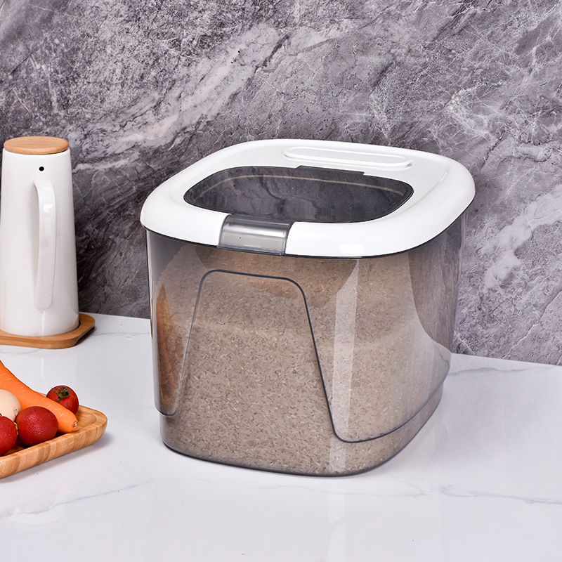 Rice bucket, household insect-proof and moisture-proof sealed rice jar, flour flip lid rice storage box, rice box, five-grain and miscellaneous grain storage box details Picture