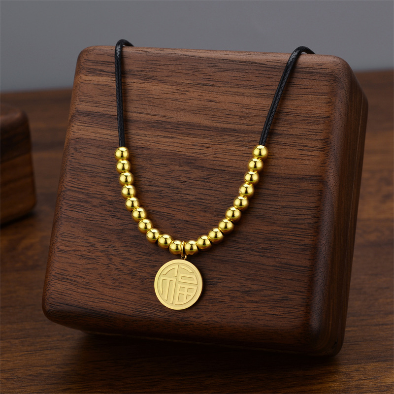 Cross-Border Hot Selling Korean Style Korean Style Titanium Steel Necklace Female Simple Luxury Design Sense Titanium Steel Collar Bone Chain Jewelry Wholesale details Picture