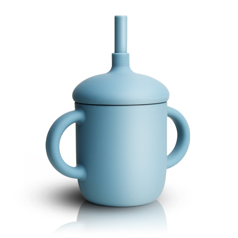 Amazon Sippy Cup Baby Silicone Water Cup Learning Drink Cup Drop Resistant High Temperature Children's Cup Drop Resistant Baby Water Cup Item Picture