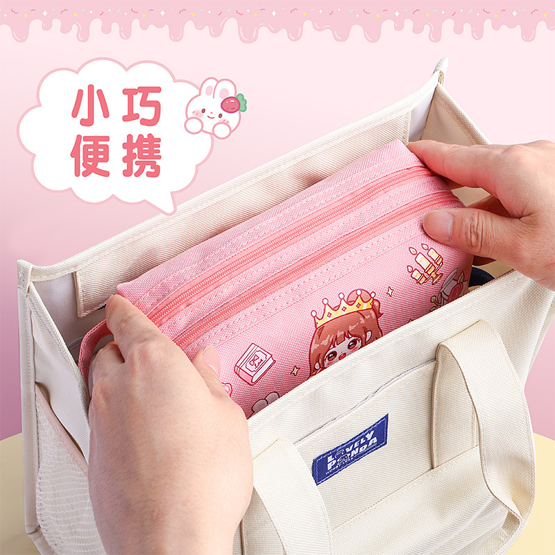 咔巴熊新款大容量笔袋高颜值新款简约多功能文具盒手提事方便携带详情图4