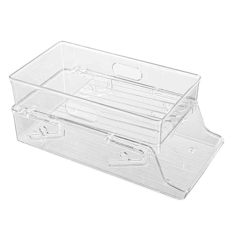 Creative Refrigerator Beverage Storage Rack Double-Layer Rolling Foldable Can Storage Box Kitchen Desktop Beverage Rack Item Picture