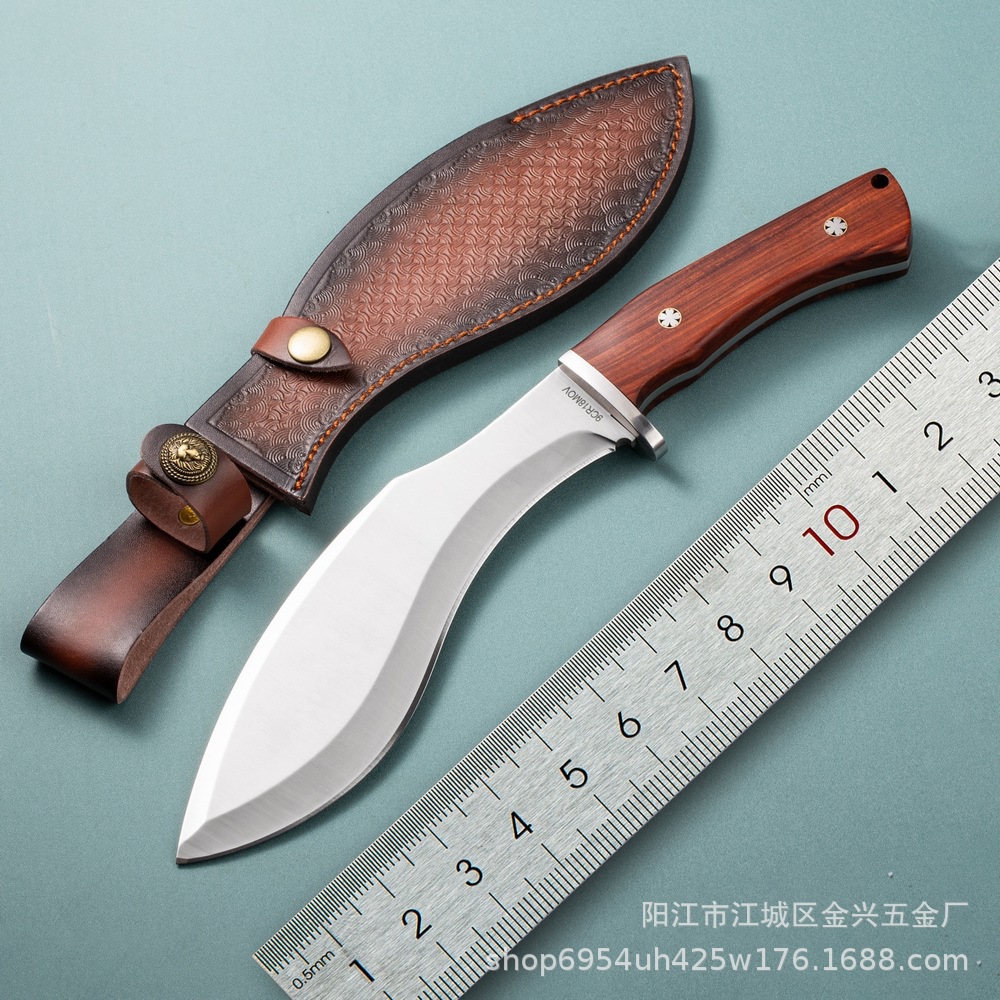 Cross-border bestseller: Straight knife, small curved knife, one-piece keel, outdoor camping, wilderness survival, high-hardness meat cutting knife, straight knife